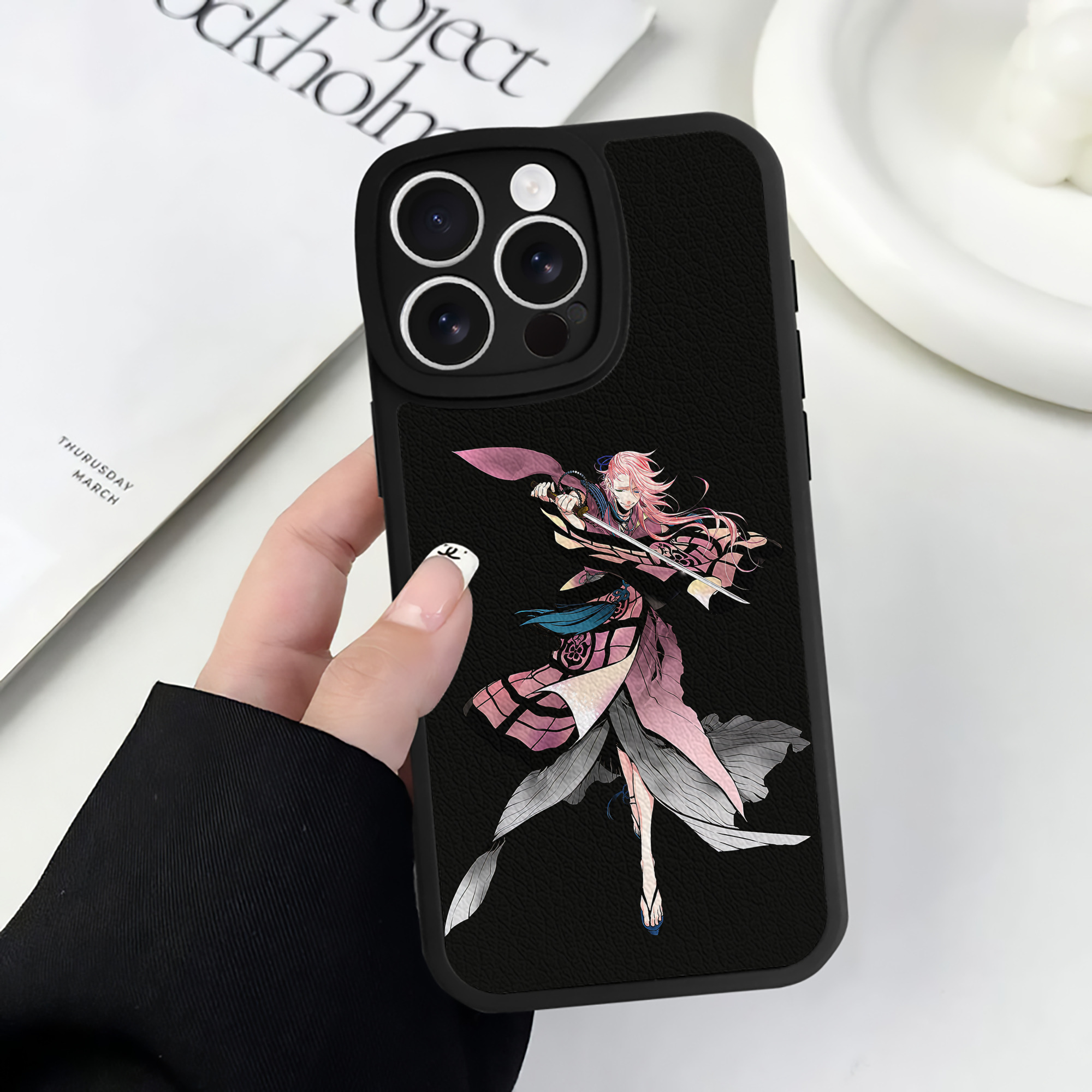 （画像用） 刀剣乱舞 Touken Ranbu 【iPhone 16シリーズ対応】シリコンスマホケース（レザー調） 材質：シリコン
